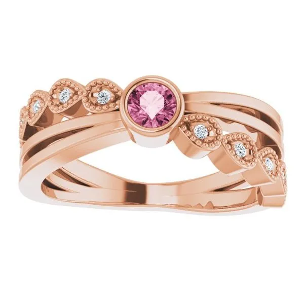 Criss-Cross Bezel-Set Ring Image 3 Jewelry Design Studio Jensen Beach, FL