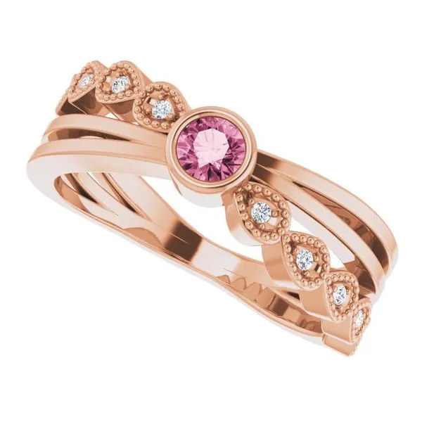 Criss-Cross Bezel-Set Ring Image 5 Jewelry Design Studio Jensen Beach, FL