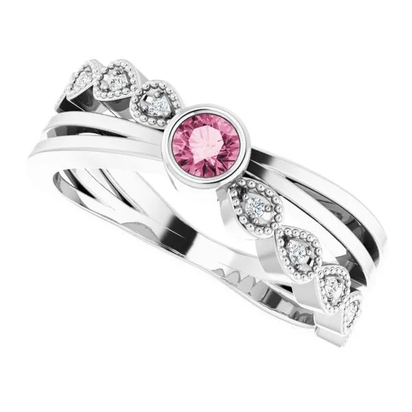 Criss-Cross Bezel-Set Ring Image 5 Jewelry Design Studio Jensen Beach, FL