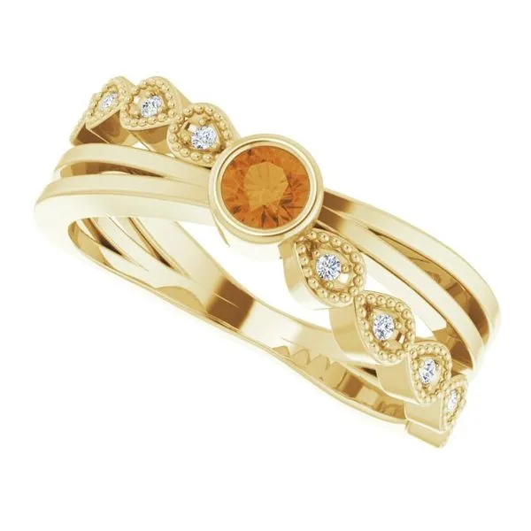 Criss-Cross Bezel-Set Ring Image 5 James Wolf Jewelers Mason, OH