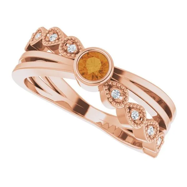 Criss-Cross Bezel-Set Ring Image 5 Jewelry Design Studio Jensen Beach, FL