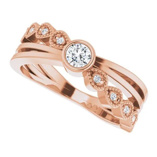 Criss-Cross Bezel-Set Ring Image 5 Milan's Jewelry Inc Sarasota, FL