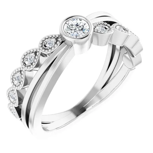 Criss-Cross Bezel-Set Ring Comstock Jewelers Edmonds, WA