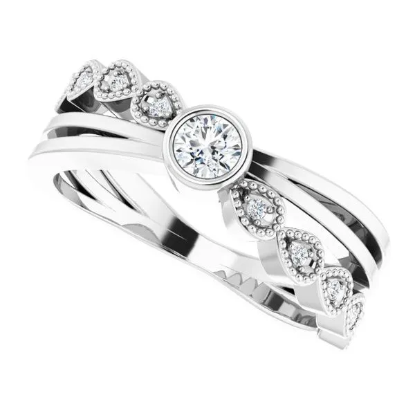 Criss-Cross Bezel-Set Ring Image 5 Rebel Diamonds New Hampton, IA