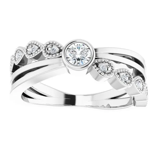Criss-Cross Bezel-Set Ring Image 3 Arlene's Fine Jewelry Vidalia, GA