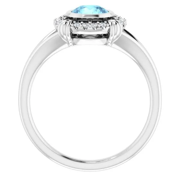 Bezel-Set Halo-Style Ring Image 2 Jewelry Design Studio Jensen Beach, FL