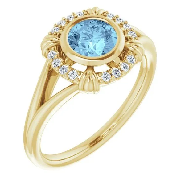 Bezel-Set Halo-Style Ring Jewelry Design Studio Jensen Beach, FL