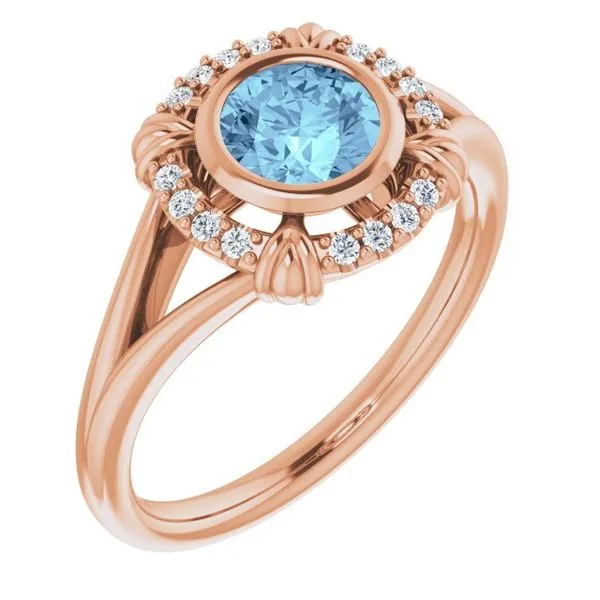 Bezel-Set Halo-Style Ring Jewelry Design Studio Jensen Beach, FL