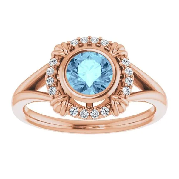 Bezel-Set Halo-Style Ring Image 3 Jewelry Design Studio Jensen Beach, FL