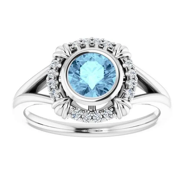 Bezel-Set Halo-Style Ring Image 3 James Wolf Jewelers Mason, OH