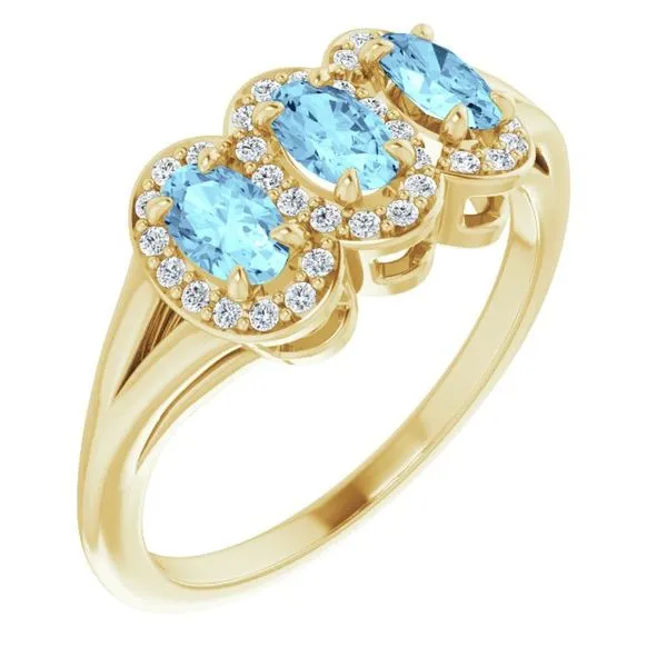Halo-Style Three-Stone Ring Holly's Jewelry Mountain Home, AR