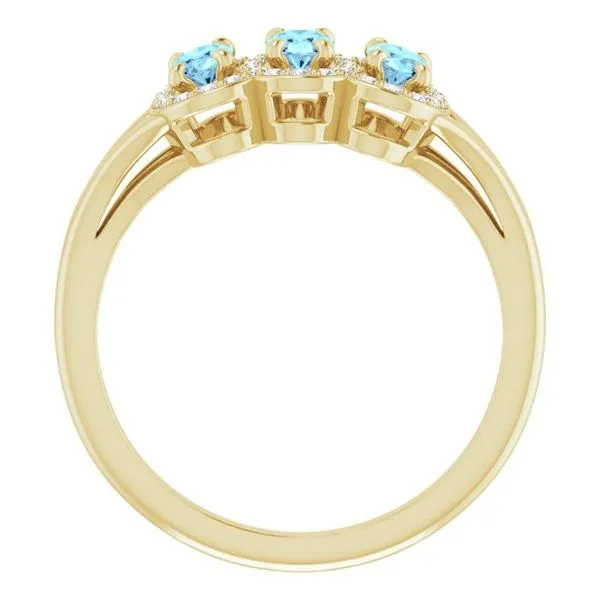 Halo-Style Three-Stone Ring Image 2 Jewelry Design Studio Jensen Beach, FL