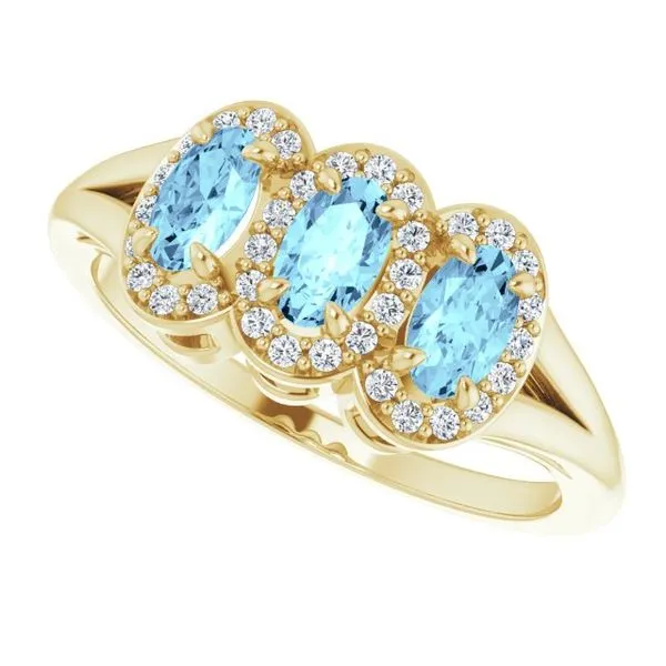 Halo-Style Three-Stone Ring Image 5 Holly's Jewelry Mountain Home, AR