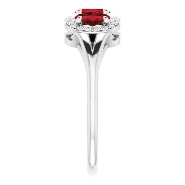 Halo-Style Three-Stone Ring Image 4 Holly's Jewelry Mountain Home, AR