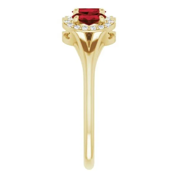 Halo-Style Three-Stone Ring Image 4 James Wolf Jewelers Mason, OH