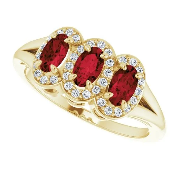 Halo-Style Three-Stone Ring Image 5 Holly's Jewelry Mountain Home, AR