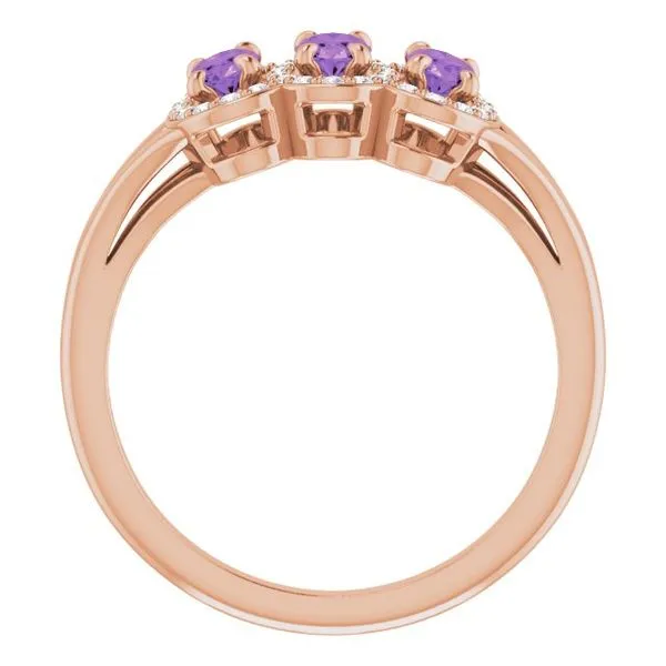 Halo-Style Three-Stone Ring Image 2 James Wolf Jewelers Mason, OH