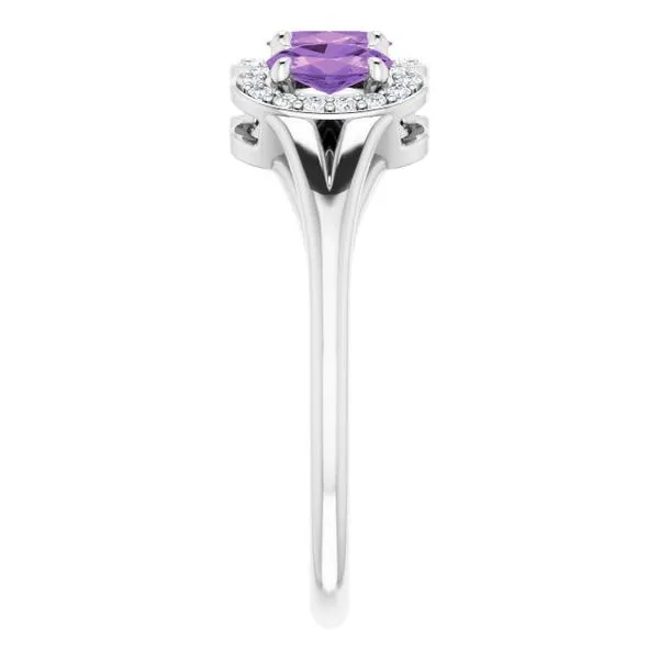 Halo-Style Three-Stone Ring Image 4 James Wolf Jewelers Mason, OH