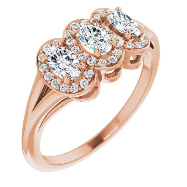 Halo-Style Three-Stone Ring Holly's Jewelry Mountain Home, AR
