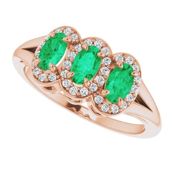 Halo-Style Three-Stone Ring Image 5 Holly's Jewelry Mountain Home, AR