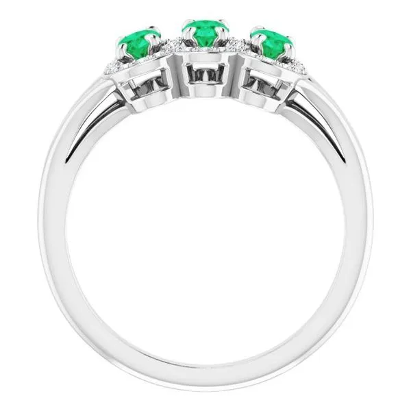 Halo-Style Three-Stone Ring Image 2 Graham Jewelers Wayzata, MN