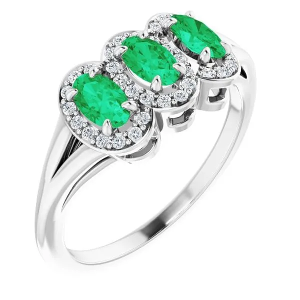 Halo-Style Three-Stone Ring Holly's Jewelry Mountain Home, AR