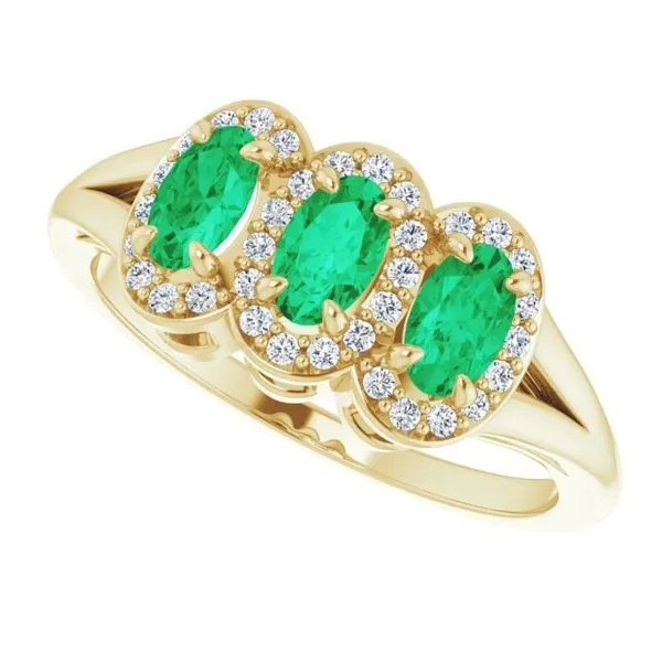 Halo-Style Three-Stone Ring Image 5 Holly's Jewelry Mountain Home, AR