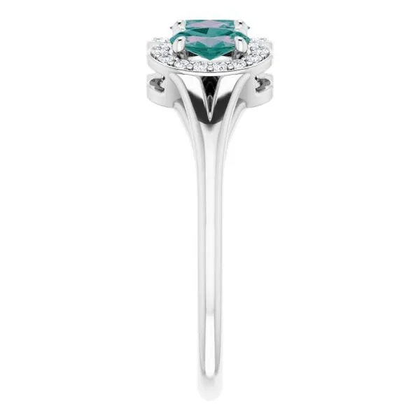 Halo-Style Three-Stone Ring Image 4 James Wolf Jewelers Mason, OH