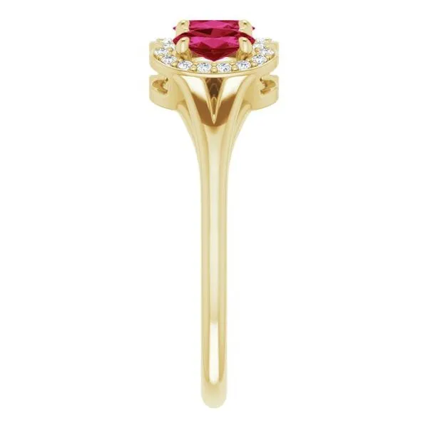 Halo-Style Three-Stone Ring Image 4 Holly's Jewelry Mountain Home, AR