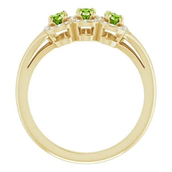 Halo-Style Three-Stone Ring Image 2 Holly's Jewelry Mountain Home, AR