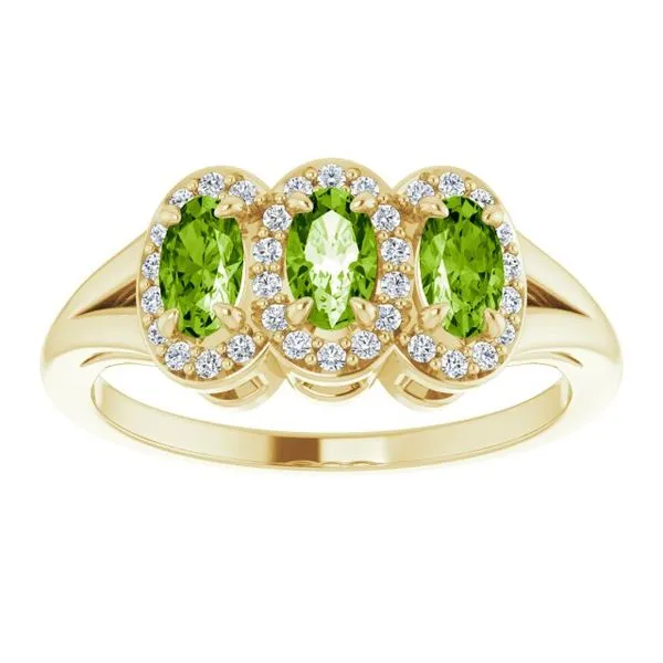 Halo-Style Three-Stone Ring Image 3 Holly's Jewelry Mountain Home, AR