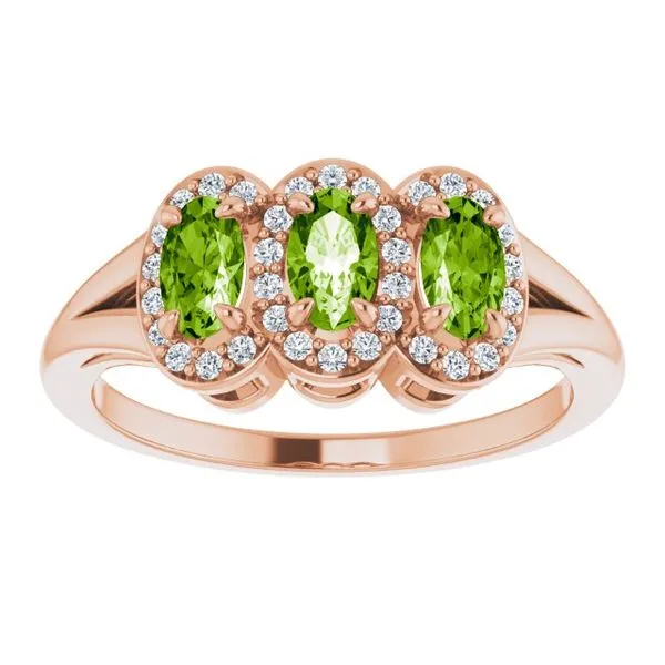 Halo-Style Three-Stone Ring Image 3 James Wolf Jewelers Mason, OH