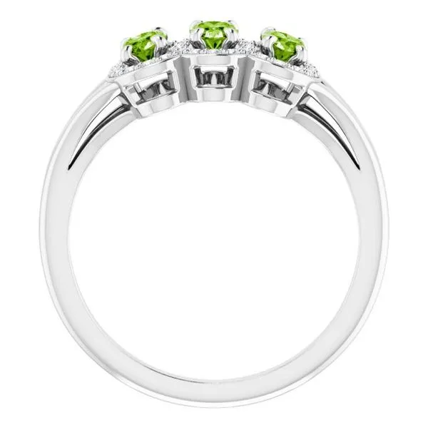 Halo-Style Three-Stone Ring Image 2 Holly's Jewelry Mountain Home, AR