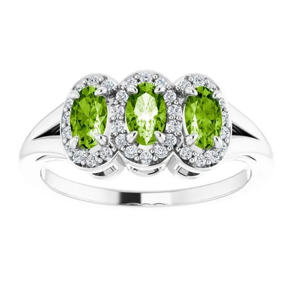 Halo-Style Three-Stone Ring Image 3 Holly's Jewelry Mountain Home, AR