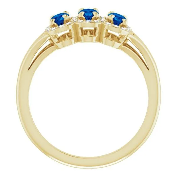 Halo-Style Three-Stone Ring Image 2 James Wolf Jewelers Mason, OH