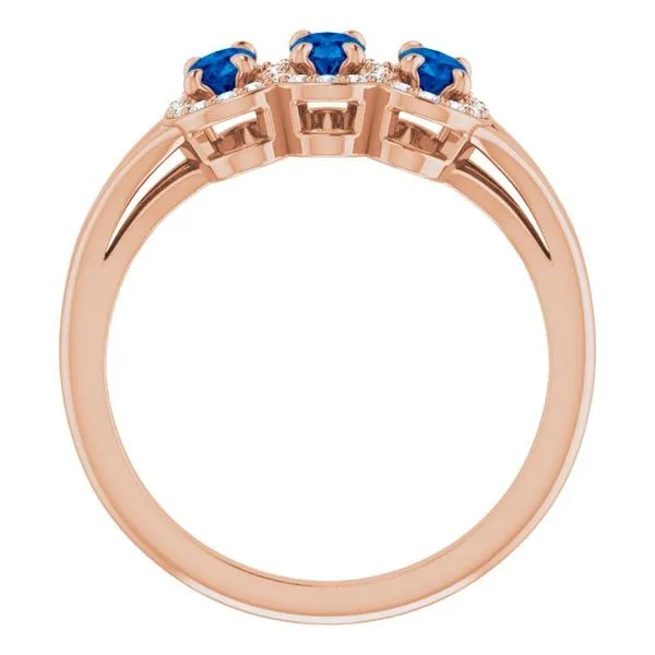 Halo-Style Three-Stone Ring Image 2 Holly's Jewelry Mountain Home, AR