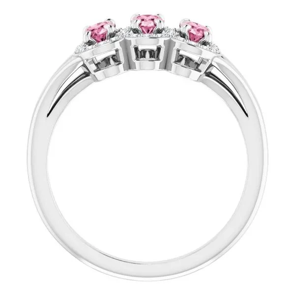 Halo-Style Three-Stone Ring Image 2 James Wolf Jewelers Mason, OH