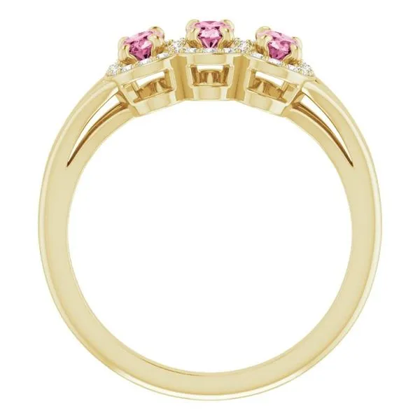 Halo-Style Three-Stone Ring Image 2 Holly's Jewelry Mountain Home, AR