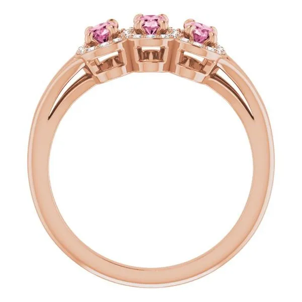 Halo-Style Three-Stone Ring Image 2 James Wolf Jewelers Mason, OH