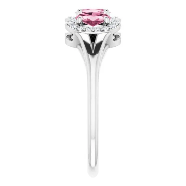 Halo-Style Three-Stone Ring Image 4 James Wolf Jewelers Mason, OH