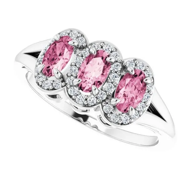 Halo-Style Three-Stone Ring Image 5 Holly's Jewelry Mountain Home, AR