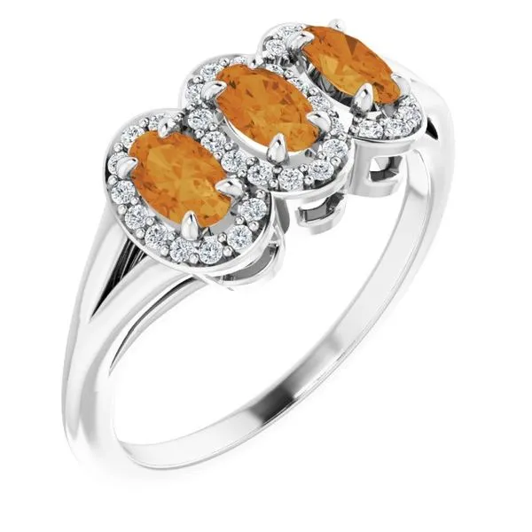 Halo-Style Three-Stone Ring Holly's Jewelry Mountain Home, AR