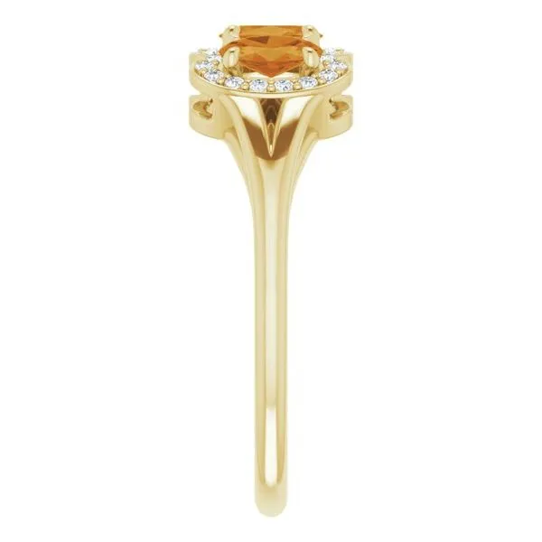 Halo-Style Three-Stone Ring Image 4 James Wolf Jewelers Mason, OH