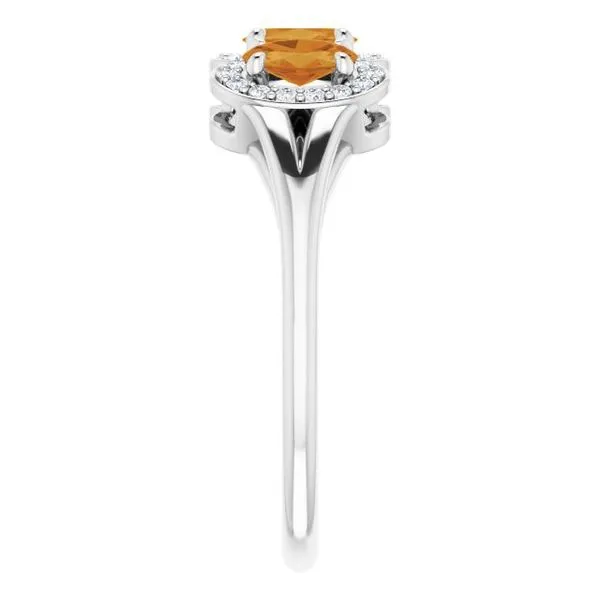 Halo-Style Three-Stone Ring Image 4 James Wolf Jewelers Mason, OH