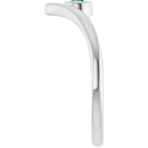 Bezel-Set Solitaire V Ring Image 4 Long Jewelers Chesapeake, VA