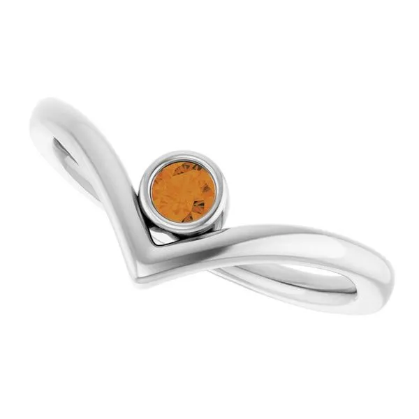 Bezel-Set Solitaire V Ring Image 5 Becky Beck's Jewelry DeKalb, IL
