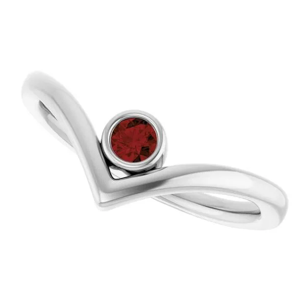 Bezel-Set Solitaire V Ring Image 5 D'Errico Jewelry Scarsdale, NY