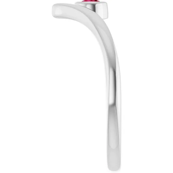 Bezel-Set Solitaire V Ring Image 4 Long Jewelers Chesapeake, VA