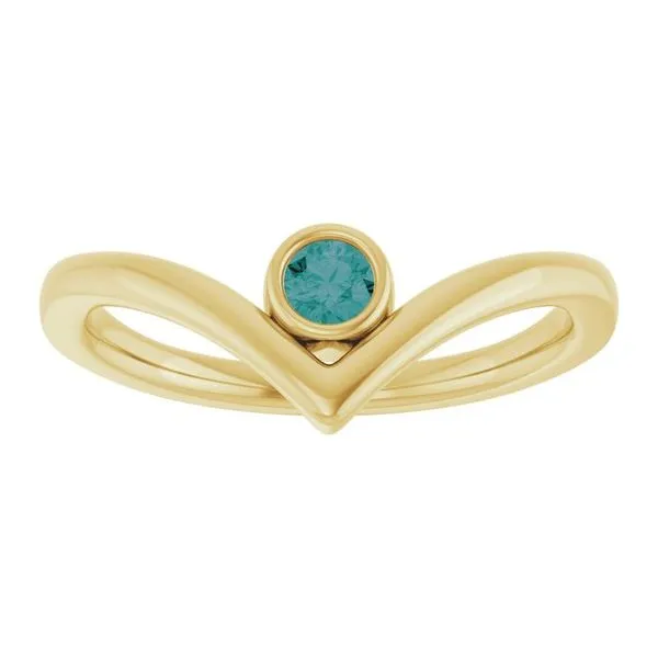 Bezel-Set Solitaire V Ring Image 3 J. Meredith Jewelers Delafield, WI