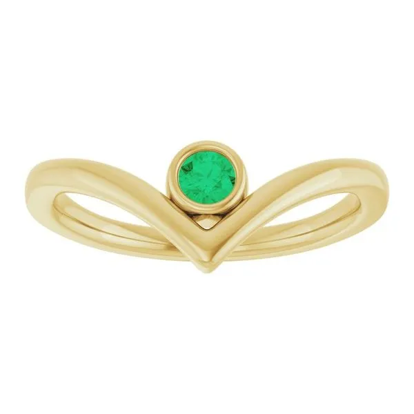 Bezel-Set Solitaire V Ring Image 3 Long Jewelers Chesapeake, VA